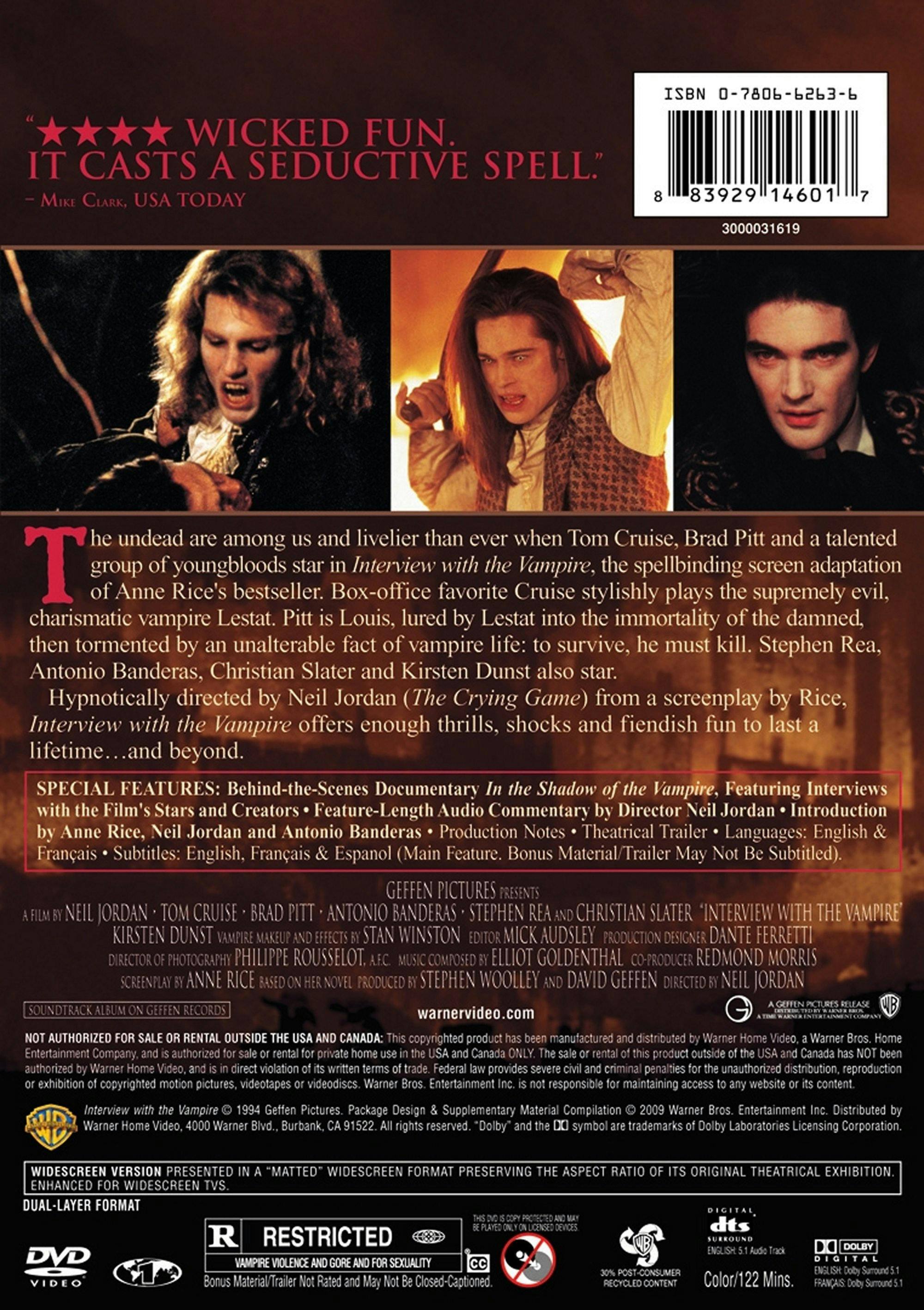 Back. Interview With the Vampire (DVD New Packaging) [DVD].