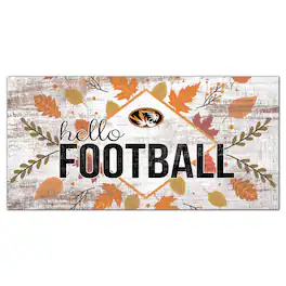 Fan Creations - Missouri Tigers 6'' x 12'' Hello Football Wall Art - White
