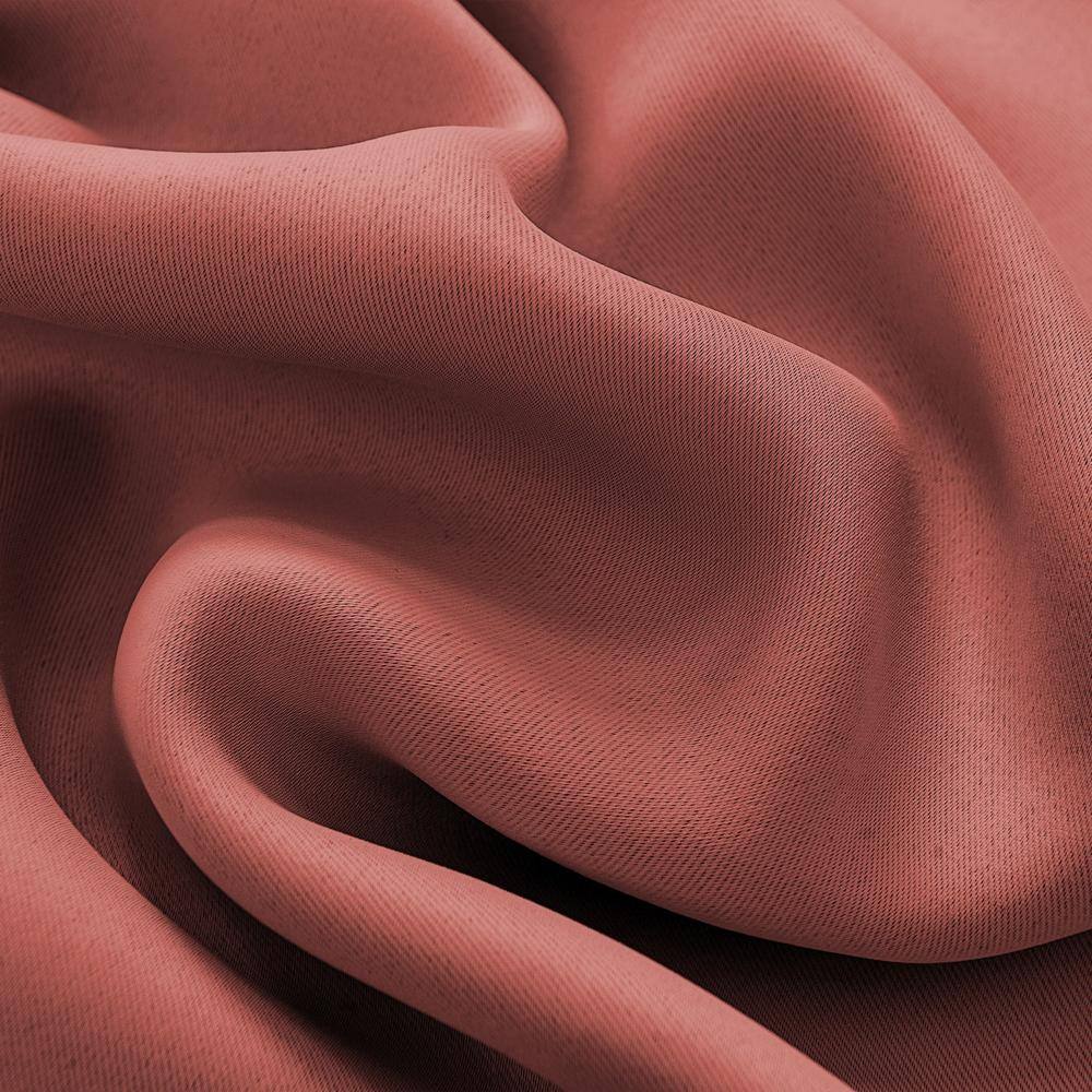 Left. RT Designers Collection - Olivia Gray Anchorage Blackout Grommet Single Curtan Panel - 54" x 90" Coral - coral.