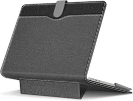 Fintie - Sleeve Case for MacBook Air 13.6" / Air 13.3", MacBook Pro 13", A2681 A3113 A3240 A3449, Folio Book Cover Foldable Stand - Gray/Black