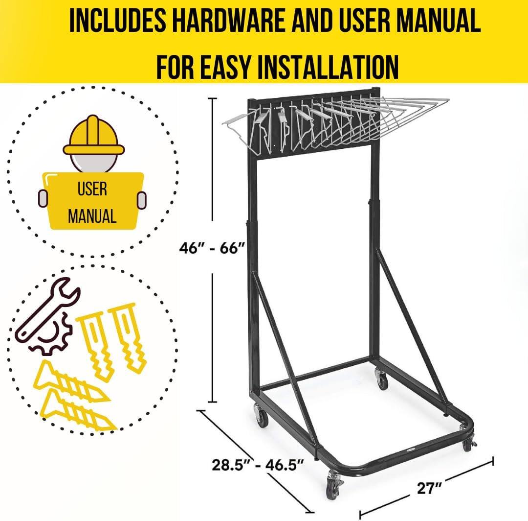 INCLUDES HARDWARE AND USER MANUAL FOR EASY INSTALLATION

USER MANUAL

46" - 66"

28.5" - 46.5"

27"
