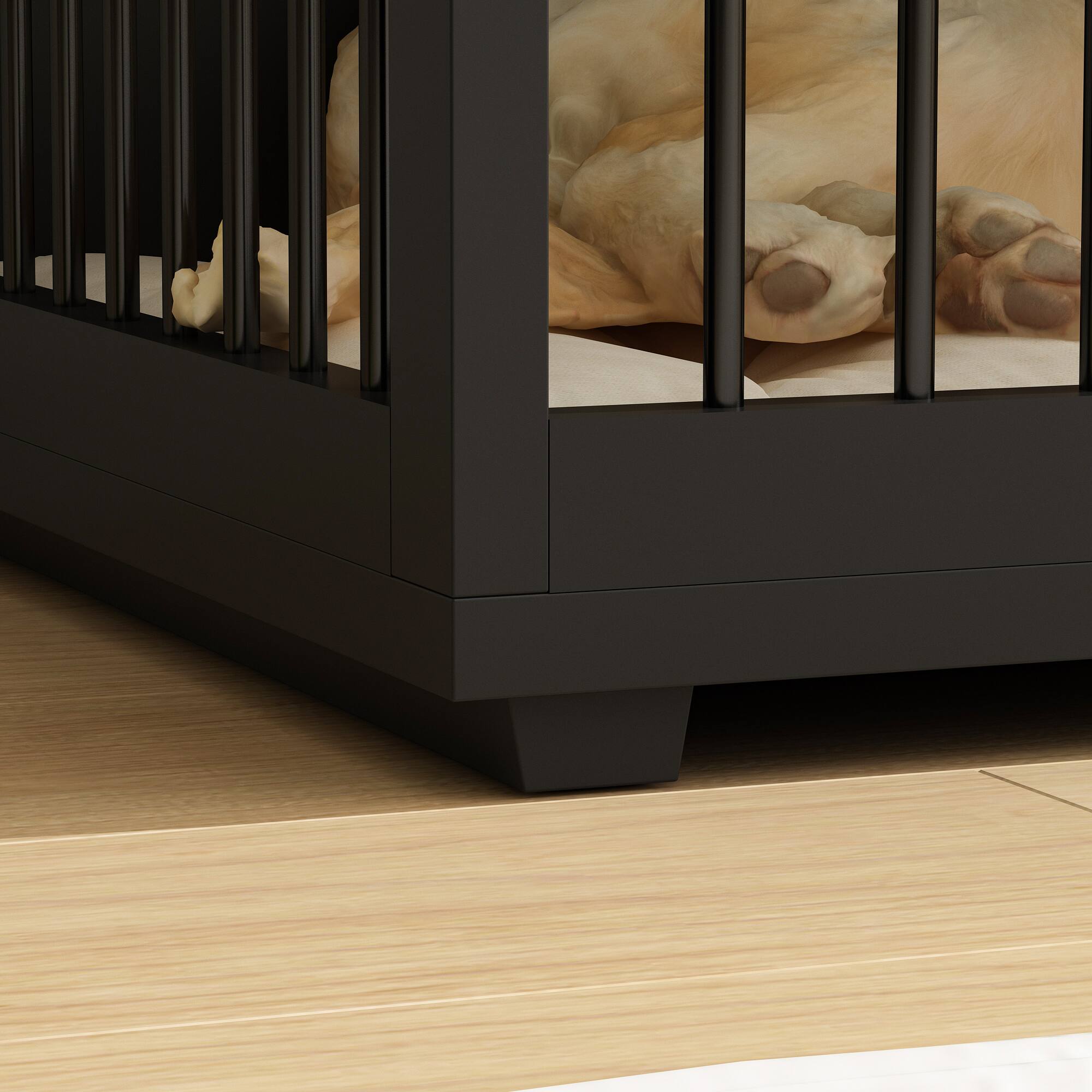 Alt View 5. Famapy - Large Dog Crate Furniture for 2 Dogs with Divider & 4 Drawers Double Dog Kennel TV Stand, Stylish Indoor Pet Cage.