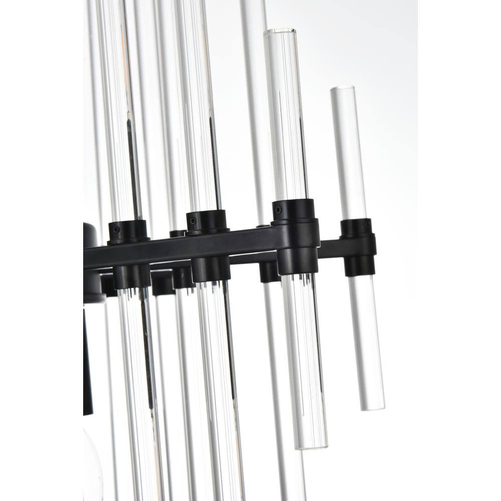 Alt View 2. Elegant Lighting - Sienna 17 inch crystal rod pendant in black - Black.