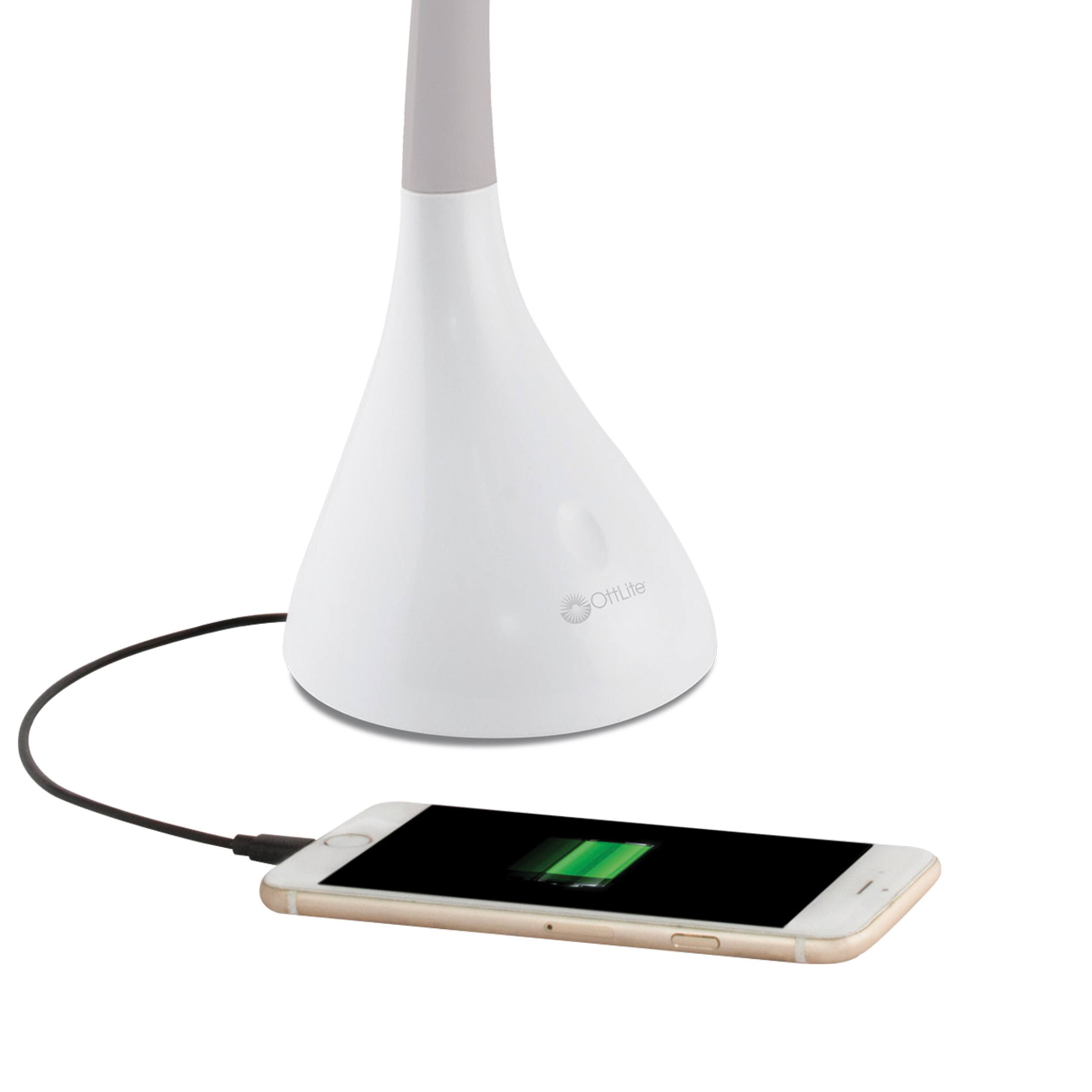 Alt View 4. OttLite - Creative Curves LED Desk Lamp - White.