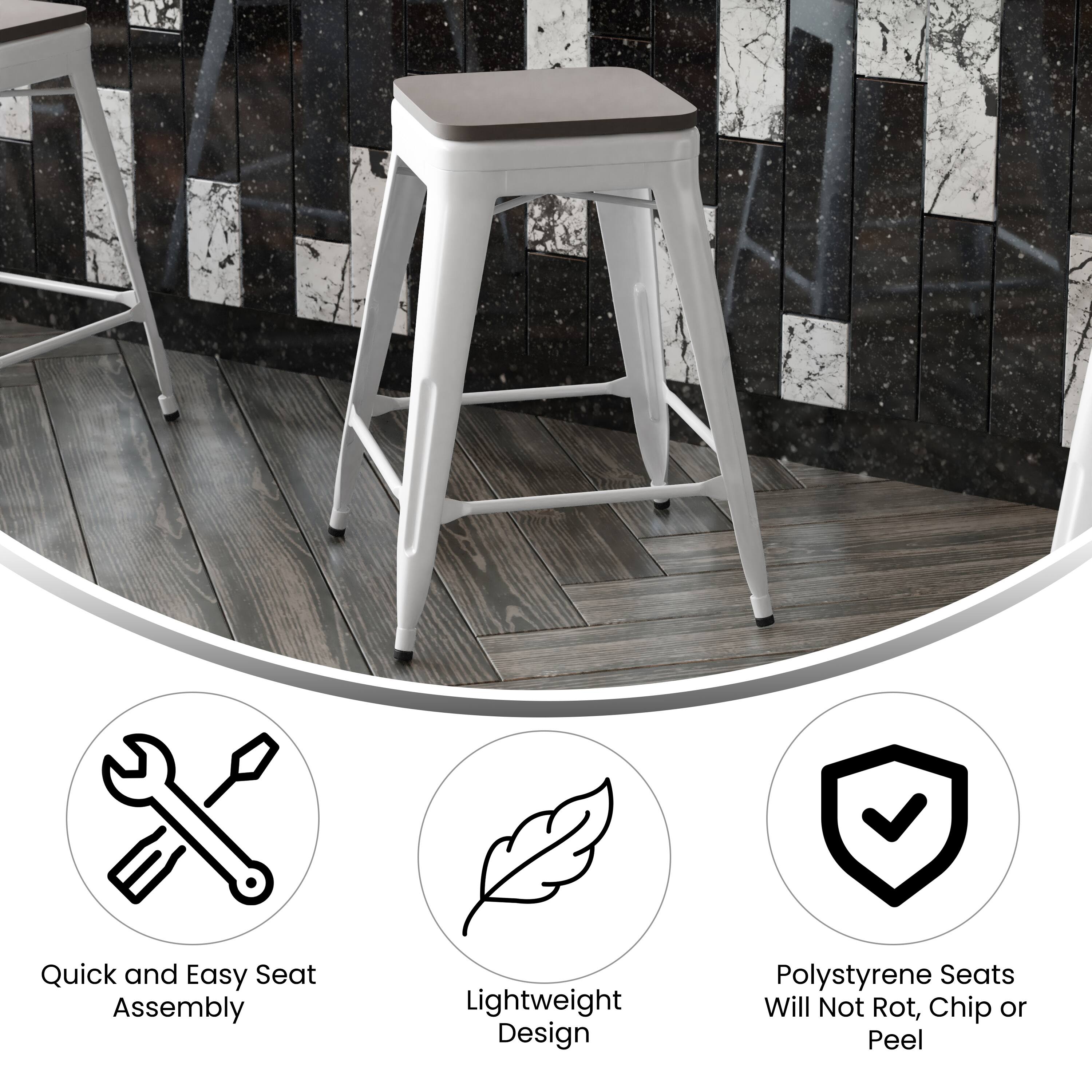 Quick and Easy Seat Assembly  
Lightweight Design  
Polystyrene Seats Will Not Rot, Chip or Peel