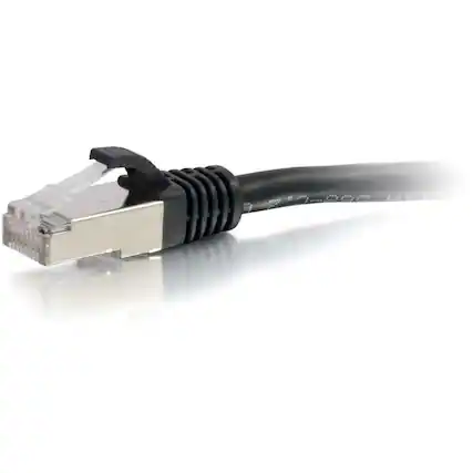 Front. C2G - C2G 35ft Cat6 Snagless Shielded STP Ethernet Network Patch Cable - Black.