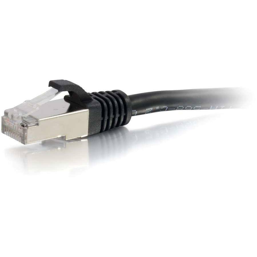 Front. C2G - C2G 30ft Cat6 Snagless Shielded STP Ethernet Network Patch Cable - Black.