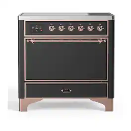 ILVE - Majestic II 36 inch Induction Range with 5 Elements ( Copper Trim) - Graphite Matte