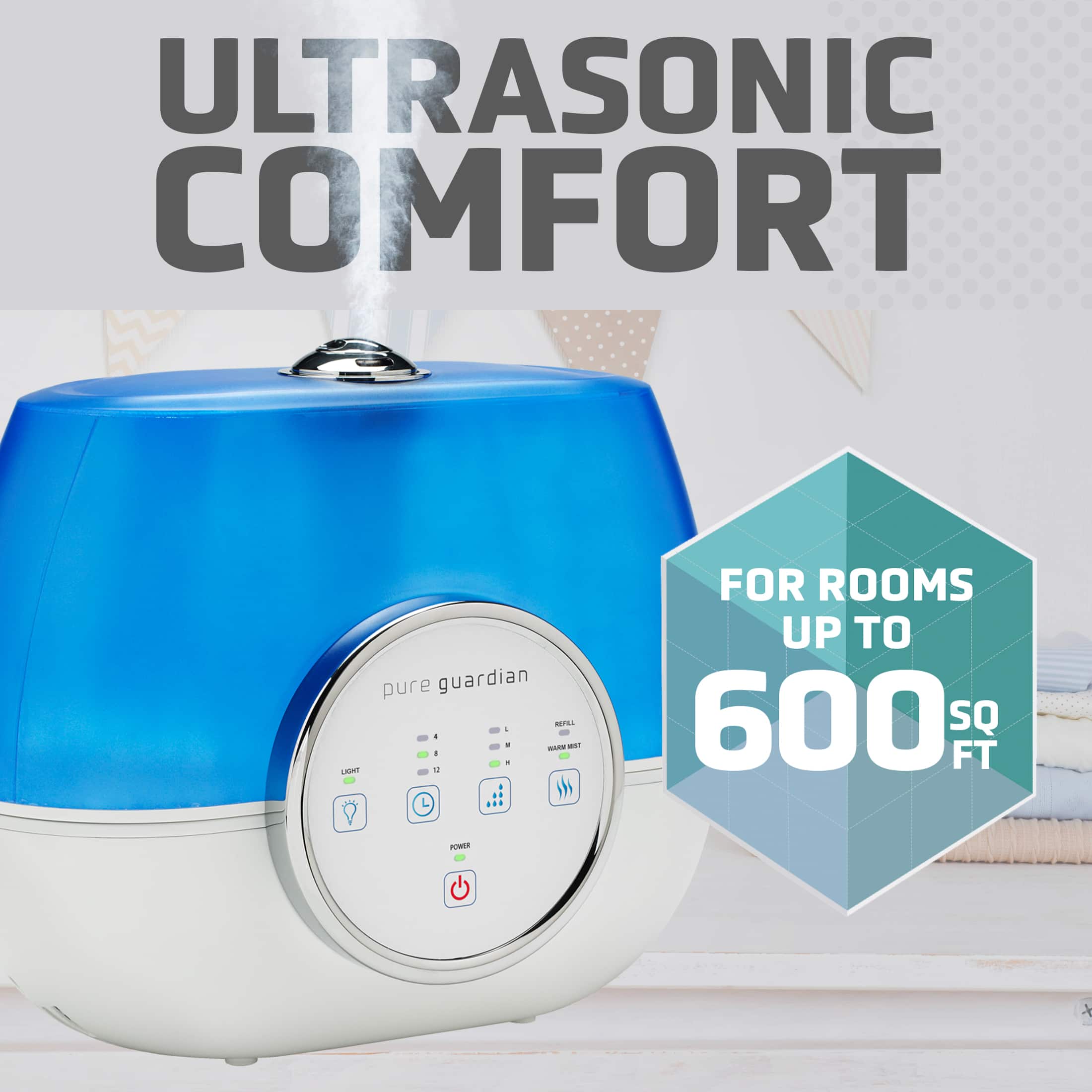 UltraSonic Comfort Pure Guardian MPL-600 for rooms up to 600 sq ft.