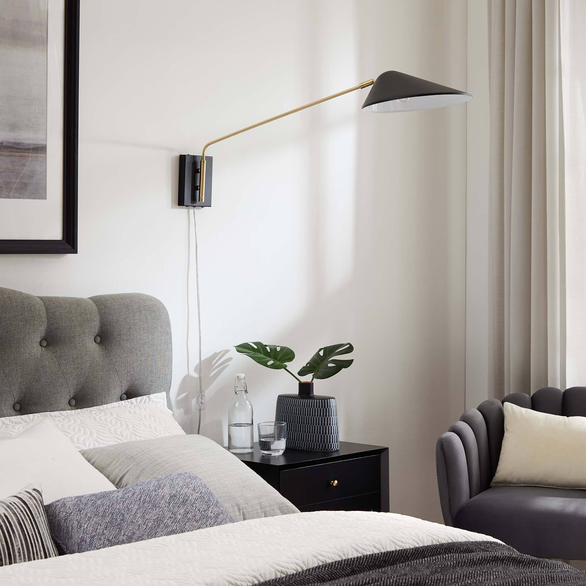 Back. Modway - Journey 24" Swing Arm Wall Sconce by Modway - Black.