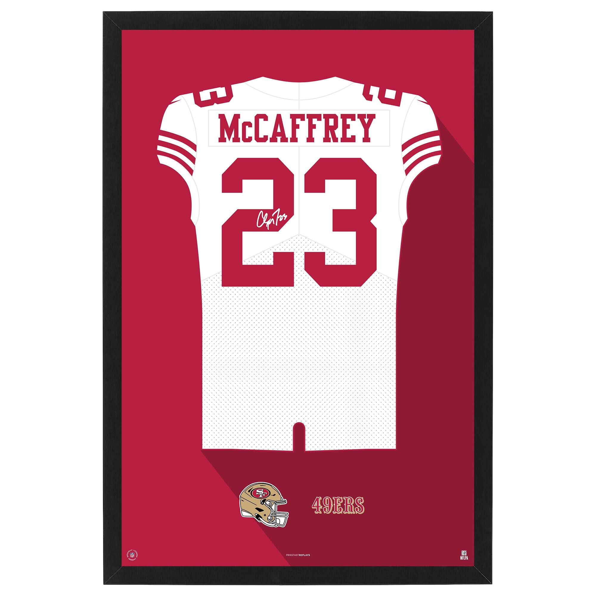 Christian McCaffrey San Francisco 49ers Away Jersey Framed Art Print