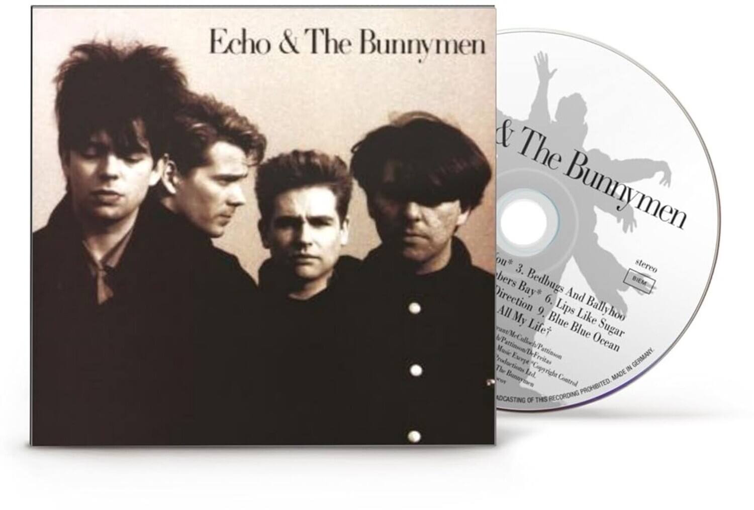 Echo & The Bunnymen

1. Bedbugs
2. Ballyhoo
3. Lips Like Sugar
4. All My Life
5. Blue Blue Ocean

stereo
BIEM

Direction Bay
Masiattinson/DeFreitas
Ocean Productions
Eseript
GERMANY

The Copyright in this recording is controlled by The Bunnymen
MADE IN GERMANY
ADCASTING OF THIS RECORDING PROHIBITED