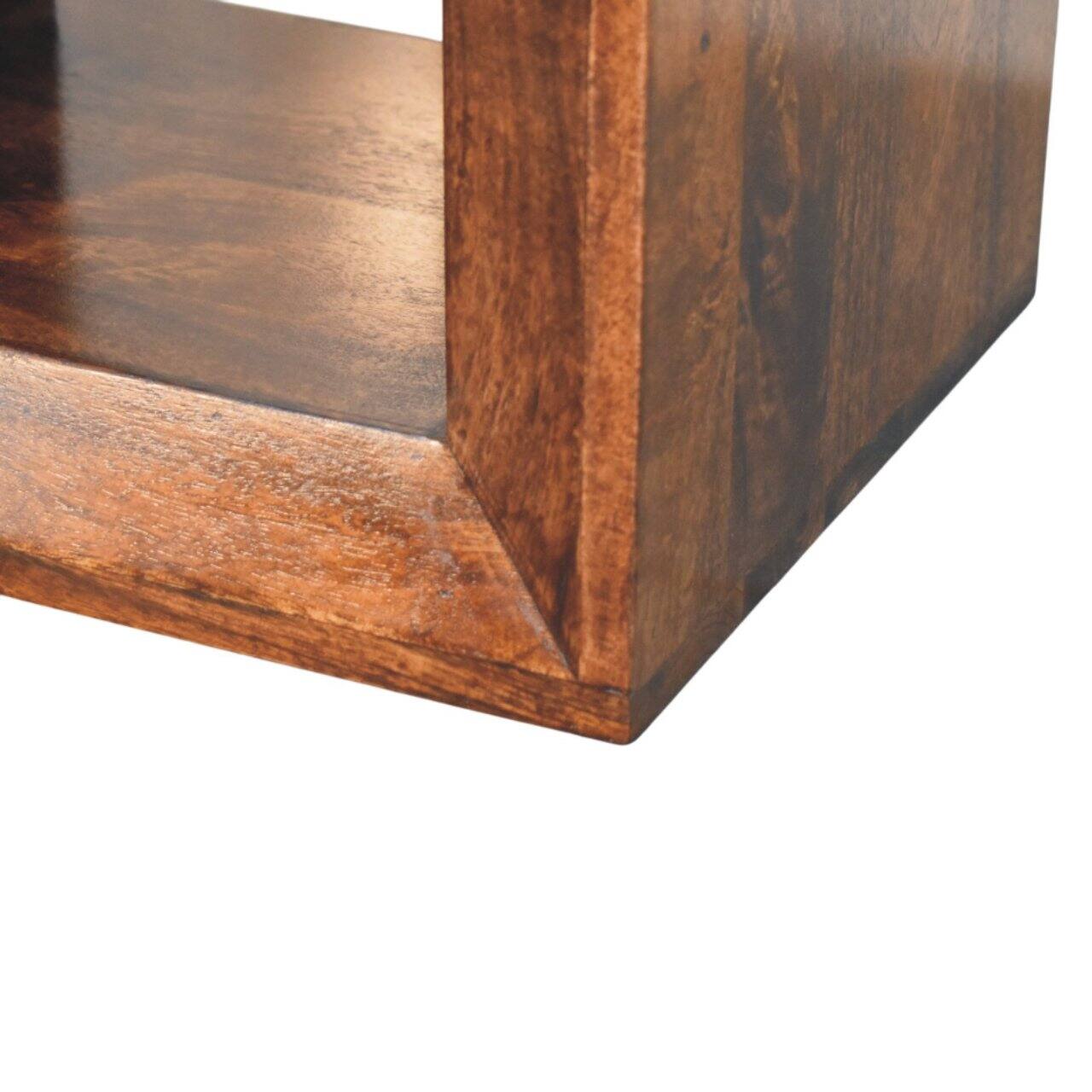 Alt View 4. Artisan Furniture - Solis Open California Walnut Side Table - dark brown.
