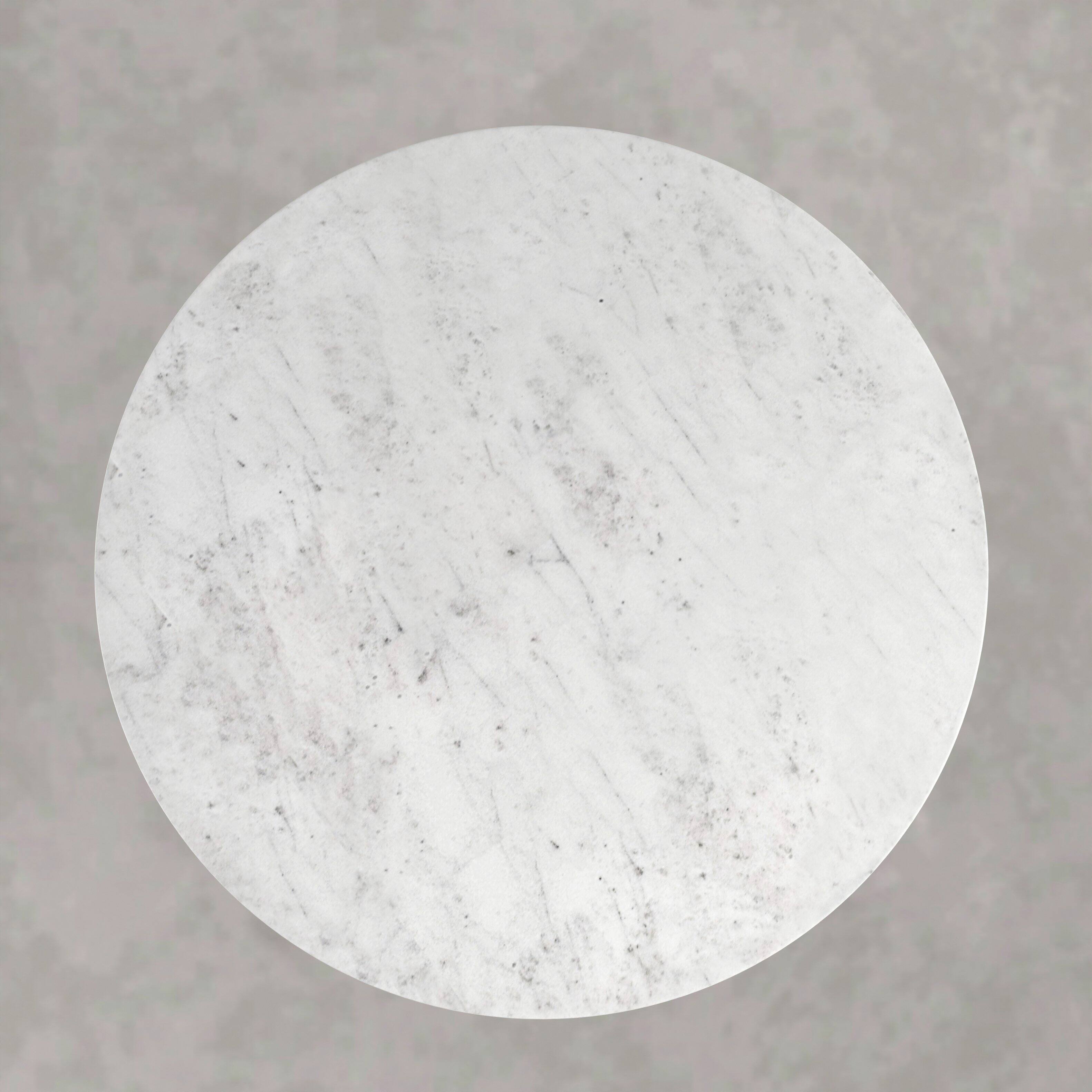 Left. Simpli Home - Osborne 36 inch Wide Genuine Marble Round Dining Table, White Marble and Burnished Copper - White Marble/Burnished Copper.
