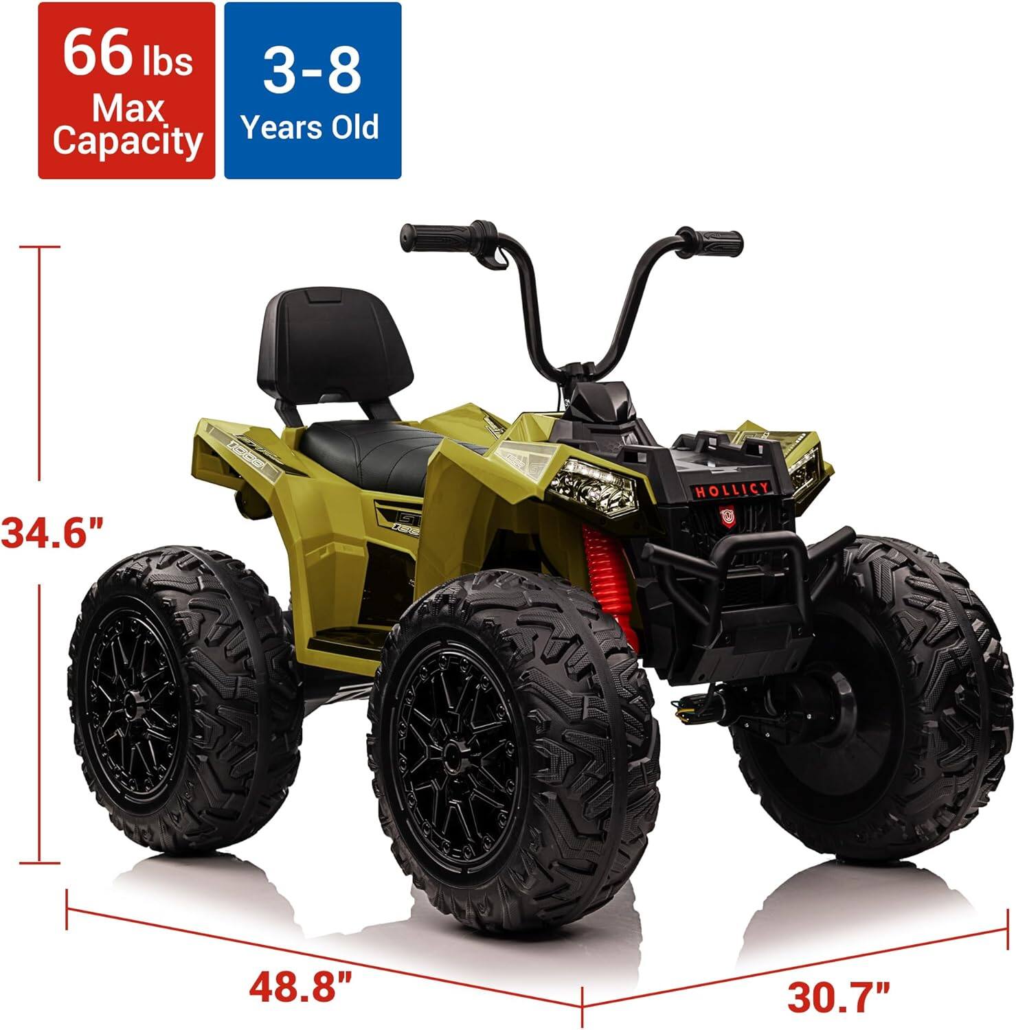 66 lbs Max Capacity  
3-8 Years Old  
34.6"  
48.8"  
30.7"