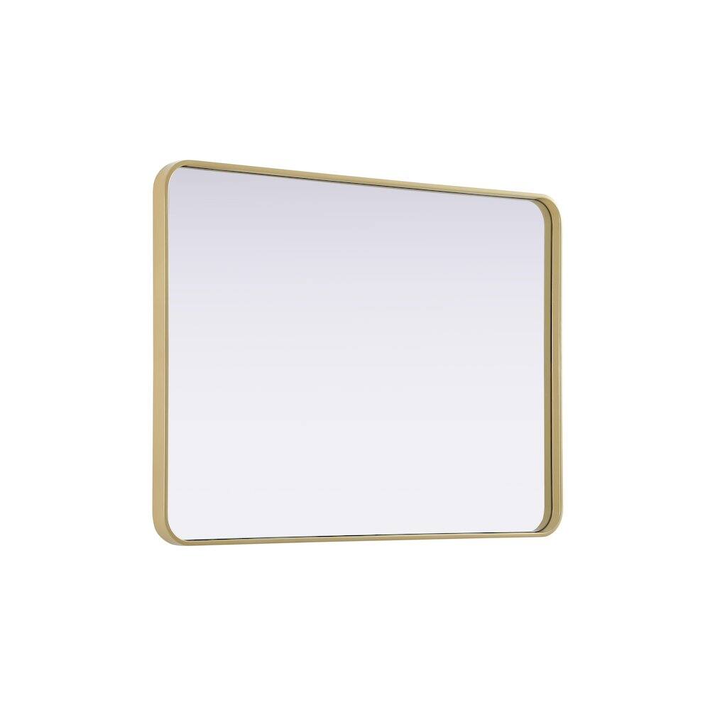 Alt View 1. Elegant Decor - Contour Metal Rectangle Mirror 30x40 in Brass - Brass.