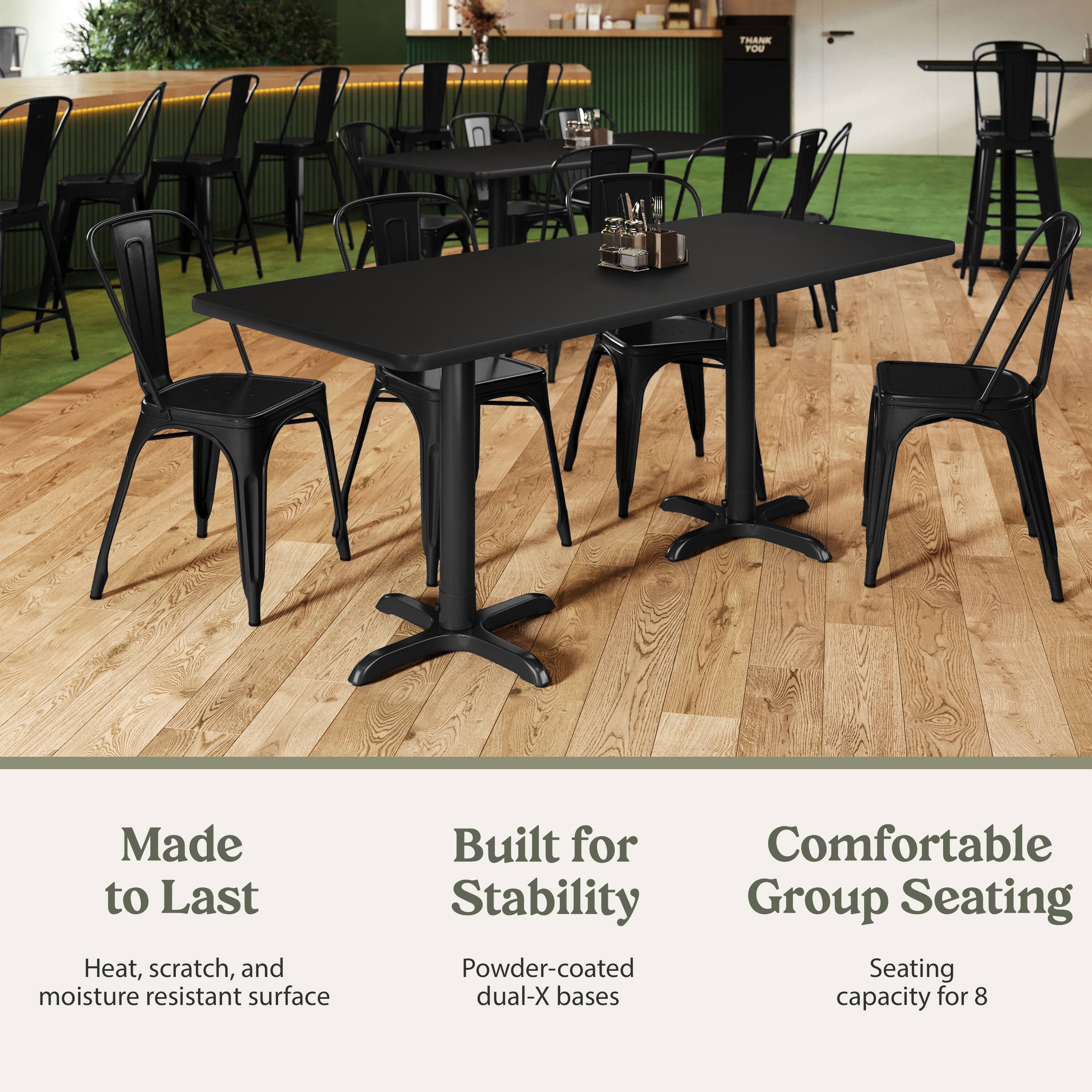 THANK YOU

Made to Last
Heat, scratch, and moisture resistant surface

Built for Stability
Powder-coated dual-X bases

Comfortable Group Seating
Seating capacity for 8