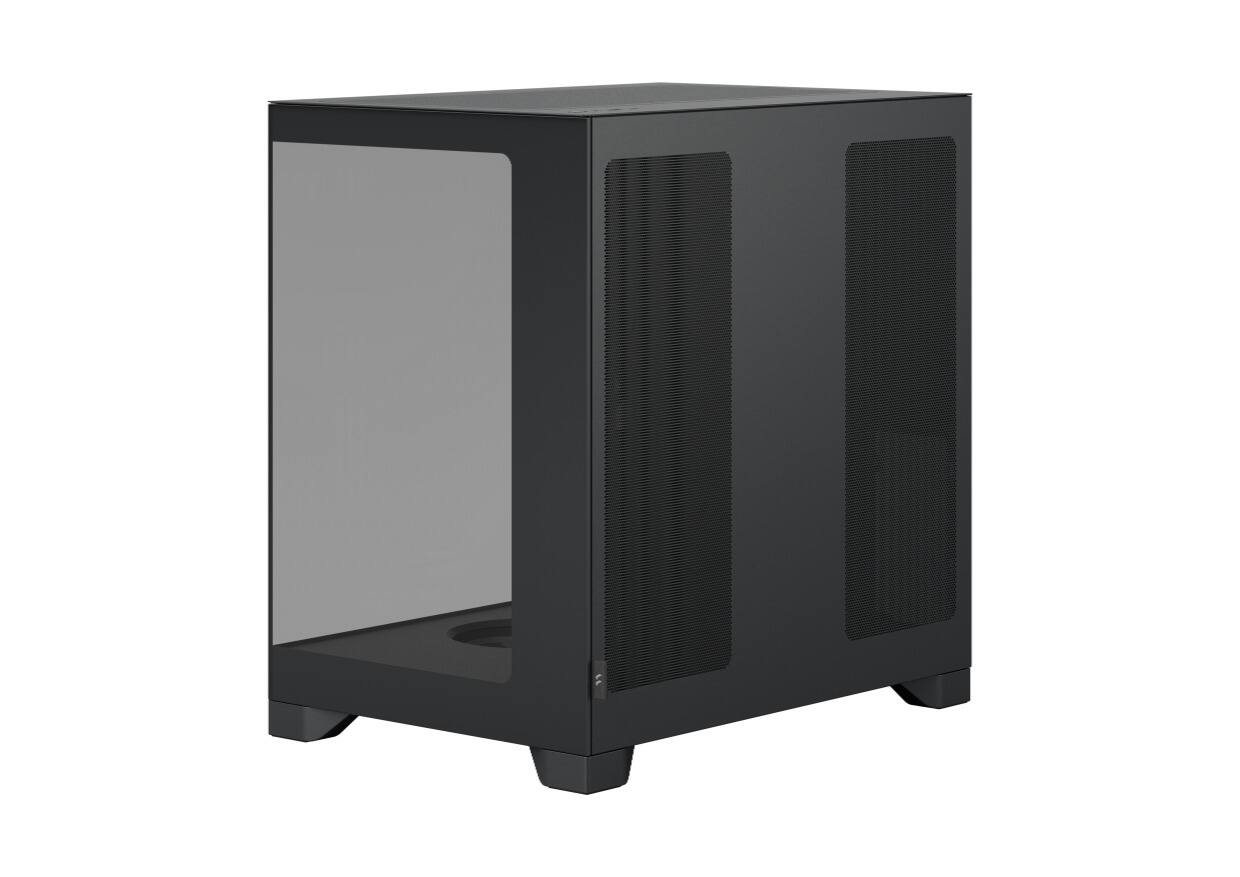 Back. Fractal Design - Fractal Design Pop 2 Vision Black - Dual-Chamber Case with Glass Panels, 4 Fans, E-ATX Support - Black.