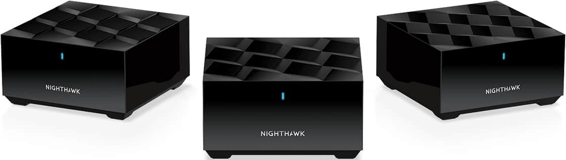 NETGEAR - Nighthawk AX3000 Dual-Band Mesh Wi-Fi System (3-pack) - Black - Front_Zoom