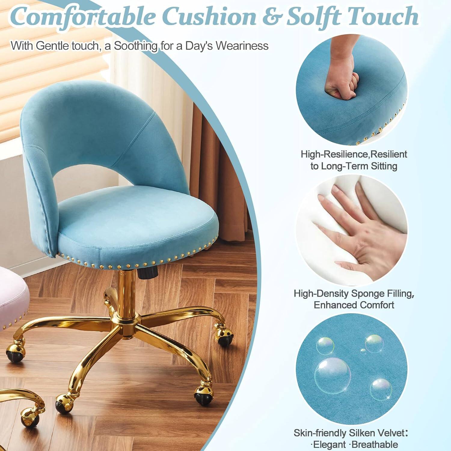 Comfortable Cushion & Soft Touch  
With Gentle touch, a Soothing for a Day's Weariness  

High-Resilience, Resilient to Long-Term Sitting  

High-Density Sponge Filling, Enhanced Comfort  

Skin-friendly Silken Velvet: Elegant & Breathable