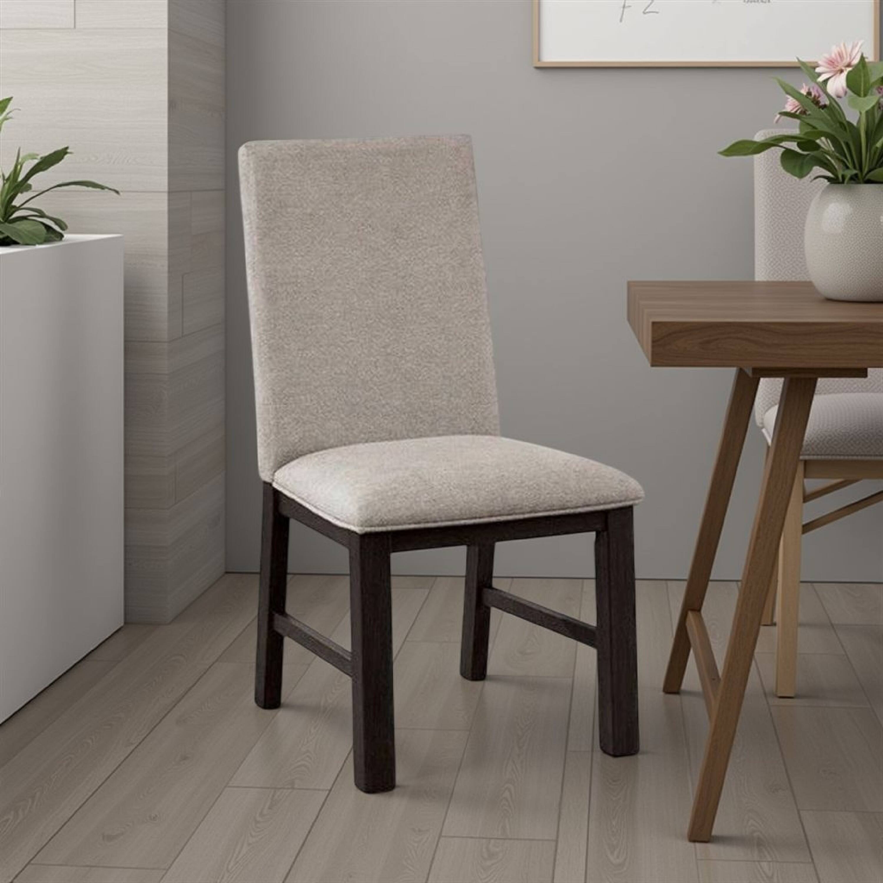 Alt View 5. Manhattan Lane - Renu Side Dining Chair Set of 2, Pleated Gray Polyester - Antique Black, Gray.