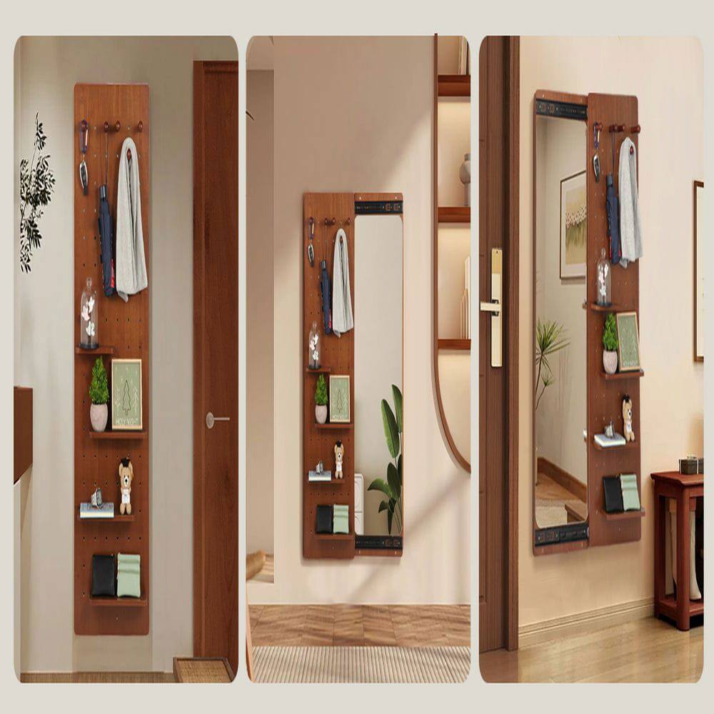Alt View 6. Kadyn - 47.6"x15.7" Wall-Mounted Full Length Mirror with Shelf & Hook, Multifunctional Decor for Bedroom/Living Room/Entrance.