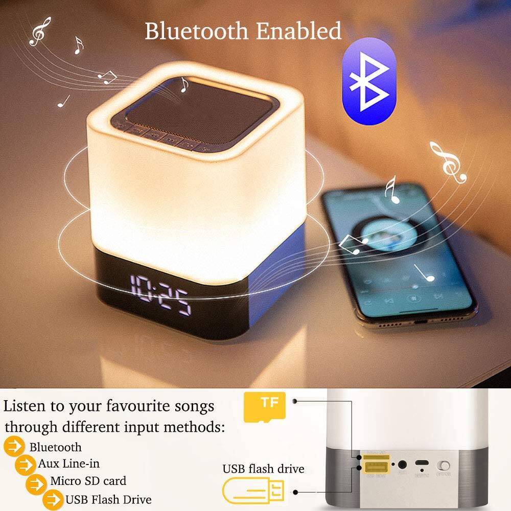Bluetooth Enabled

Listen to your favourite songs through different input methods:
- Bluetooth
- Aux Line-in
- Micro SD card
- USB Flash Drive

TF
USB flash drive