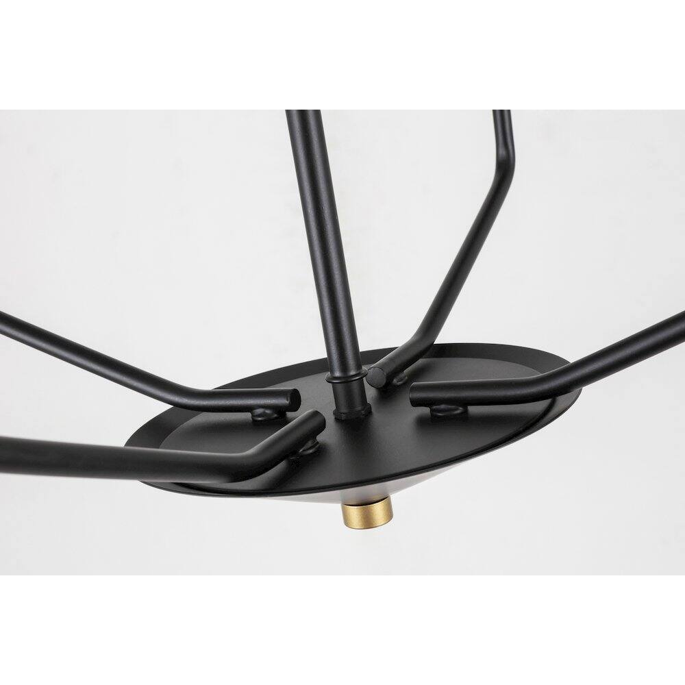 Alt View 1. Living District - Enzo 4 Light Black And Brass Pendant - Black And Brass.