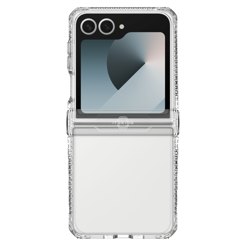 Front. Itskins - ITSKINS - Hybrid_R Clear Hinge Case for Samsung Galaxy Z Flip7 - Transparent - Clear.