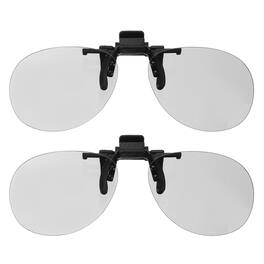 Unique Bargains - 2pcs Polarized Clip-on 3D Glasses, Passive Circular 3D Viewing Frames for RealD Movies Theater Games TV - Black