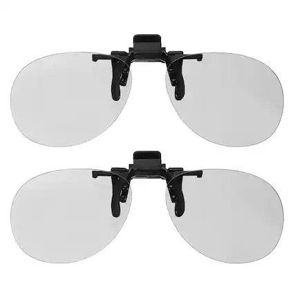 Front. Unique Bargains - 2pcs Polarized Clip-on 3D Glasses, Passive Circular 3D Viewing Frames for RealD Movies Theater Games TV - Black.