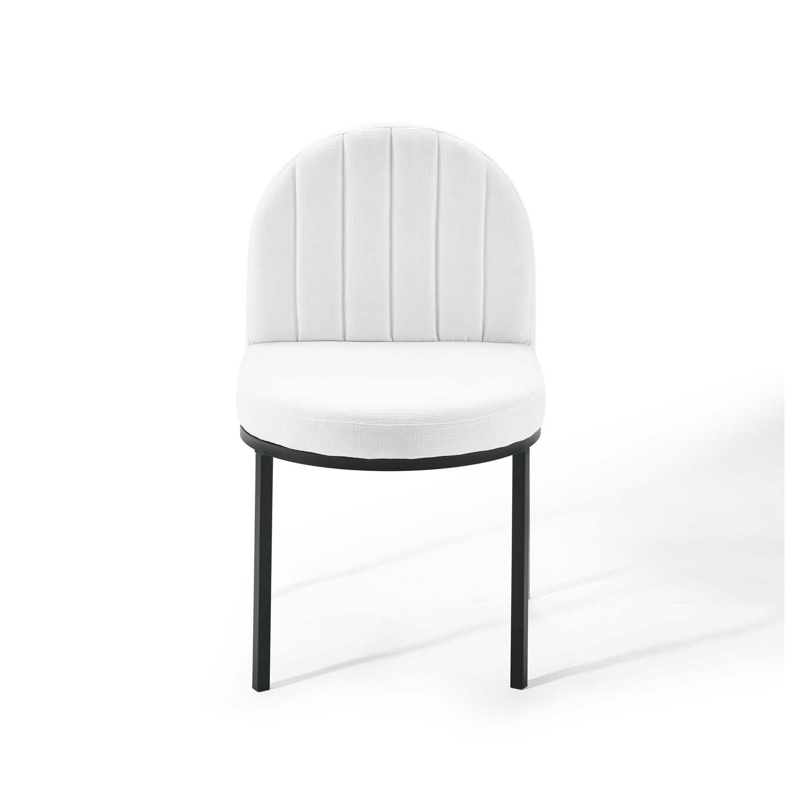 Alt View 4. Modway - Isla Channel Tufted Upholstered Fabric Dining Side Chair by Modway - Black White.