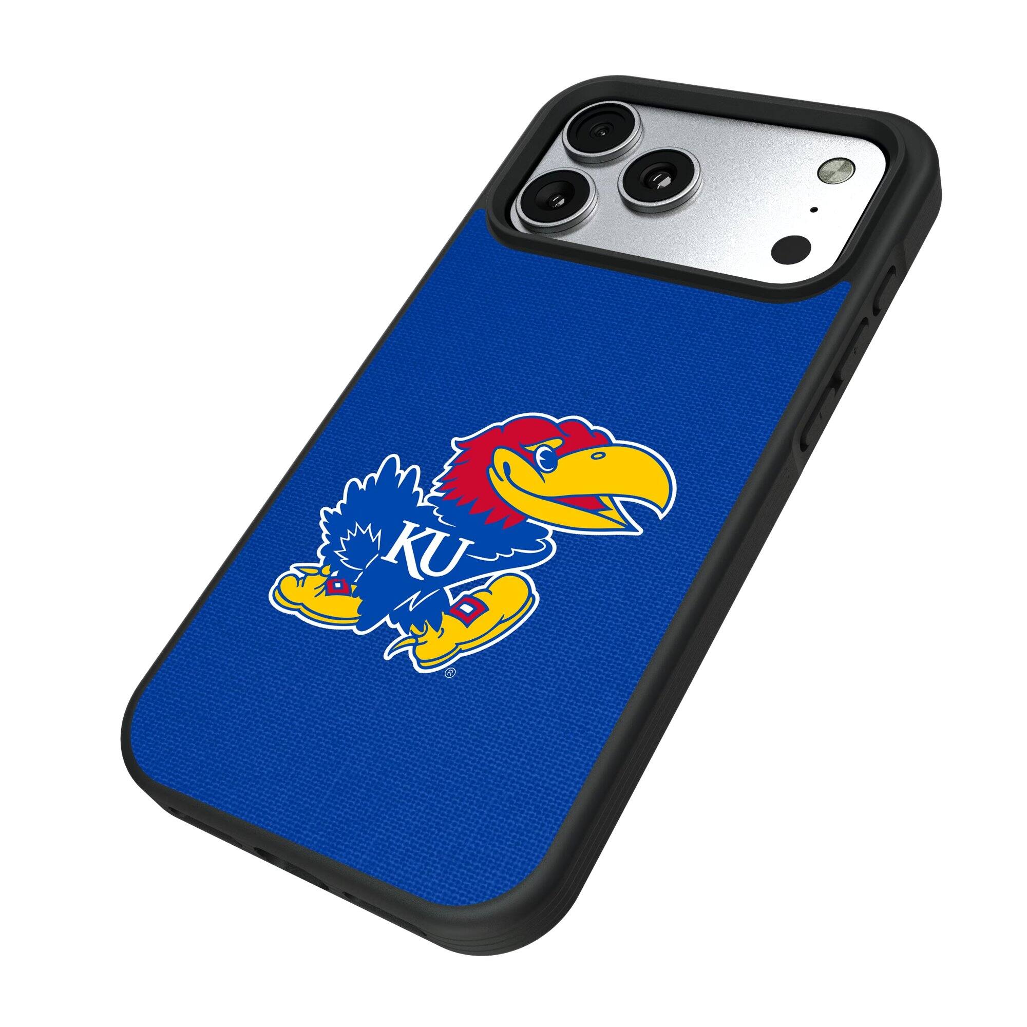 Alt View 1. Keyscaper - Kansas Jayhawks iPhone Solid Design Bump Case - 16 Pro Max - Multicolor.