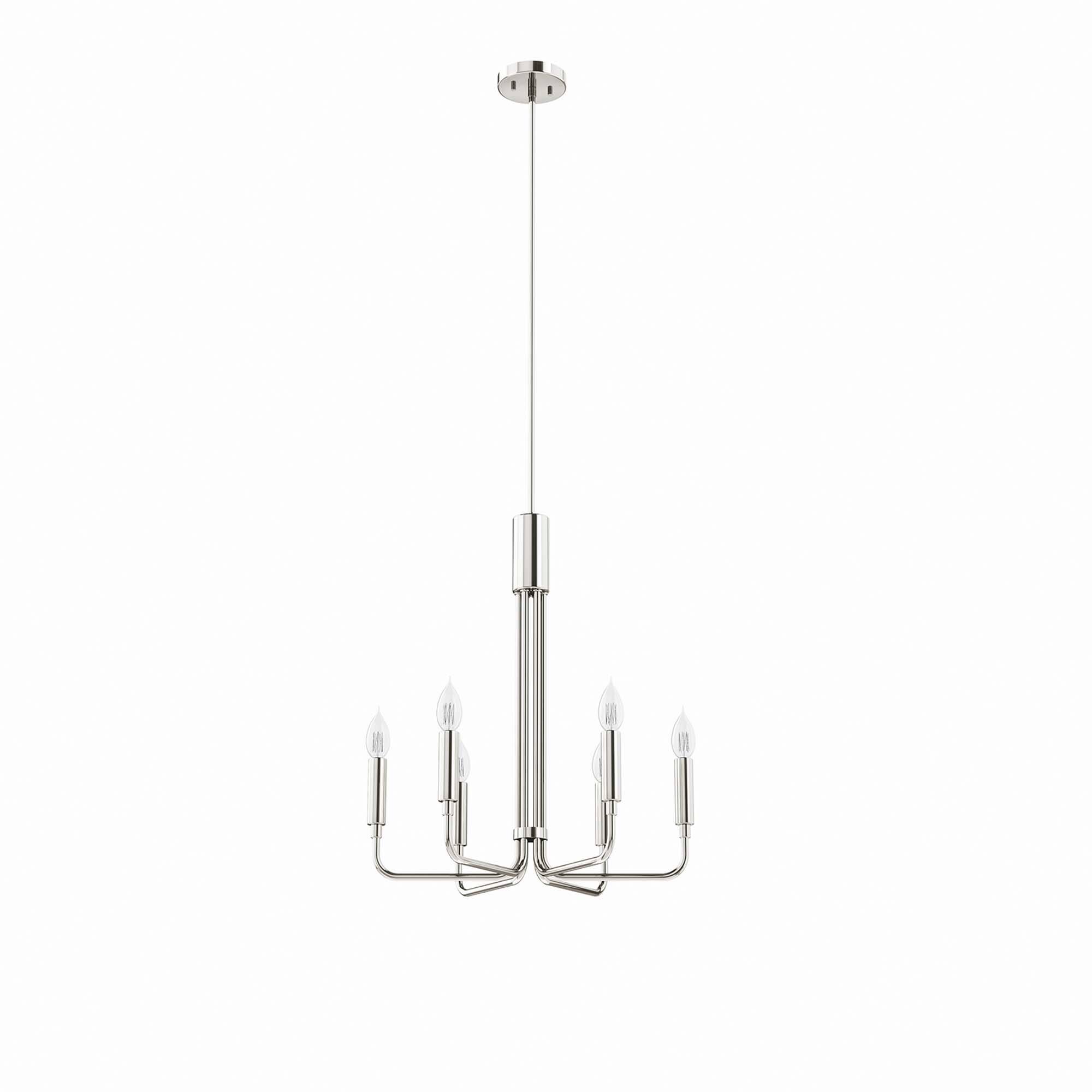 Angle. Modway - Rekindle 6-Light Chandelier by Modway - Polished Nickel.