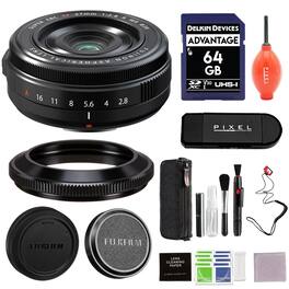 Fujifilm - XF 27mm f/2.8 R WR Lens Bundle with 64GB SD Card, Capkeeper and More Advanced Accessories