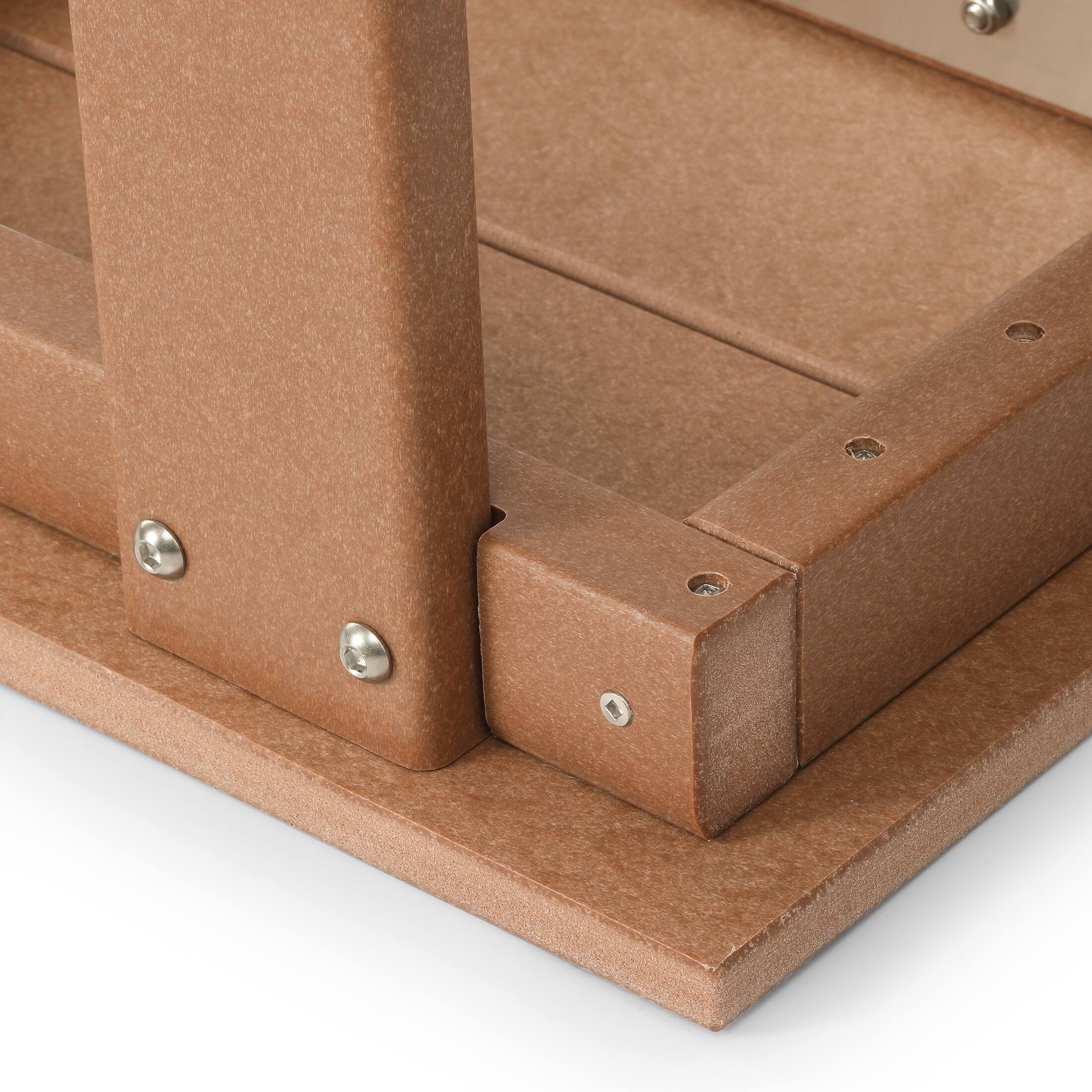 Alt View 6. WestinTrends - WestinTrends Ashore Outdoor HDPE 48" Modern Backless Patio Bench - Teak.