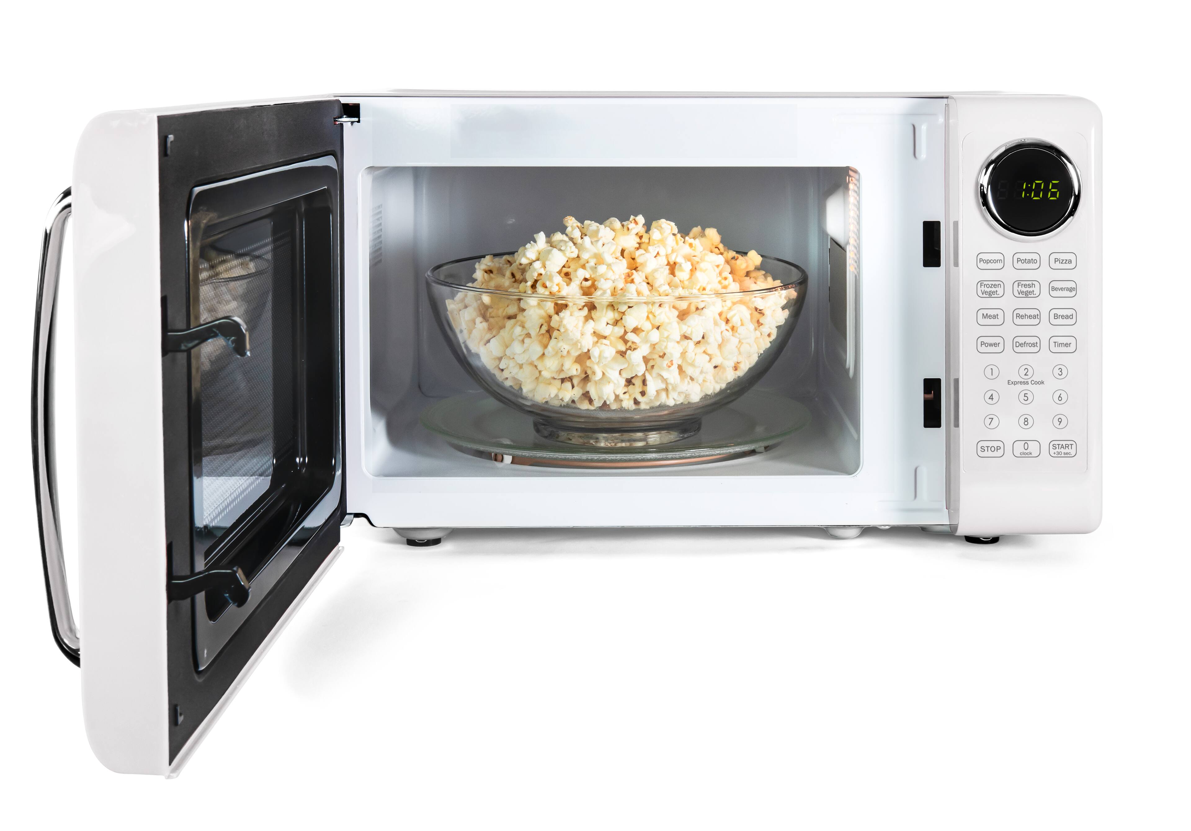 18:06 Popcorn Potato Pizza Frozen Fresh Veget. Beverage Meat Reheat Bread Power Defrost Timer - 2 L press Cone : 4 5 2 7 c V STOP : START