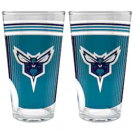 Great American Products - Charlotte Hornets Two-Piece 16oz. Pint Glass Set - Multicolor