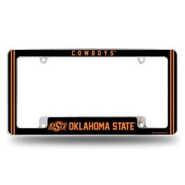 Rico Industries - Oklahoma State Cowboys Chrome Metal License Plate Frame with Full Frame Team Color Graphics - Multi