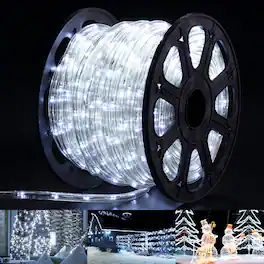 Ainfox - 150Ft Rope Lights 1620 LEDs Waterproof Indoor Outdoor Party Decorative Lighting Flexible Strip Light - Cool White