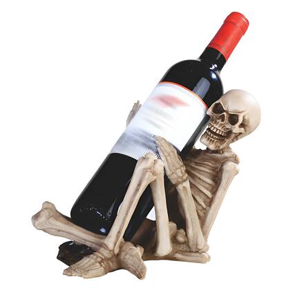Front. FC Design - FC Design 11"W Skeleton Wine Rack Human Bone Bottle Holder Dining Room Figurine - Multicolor.