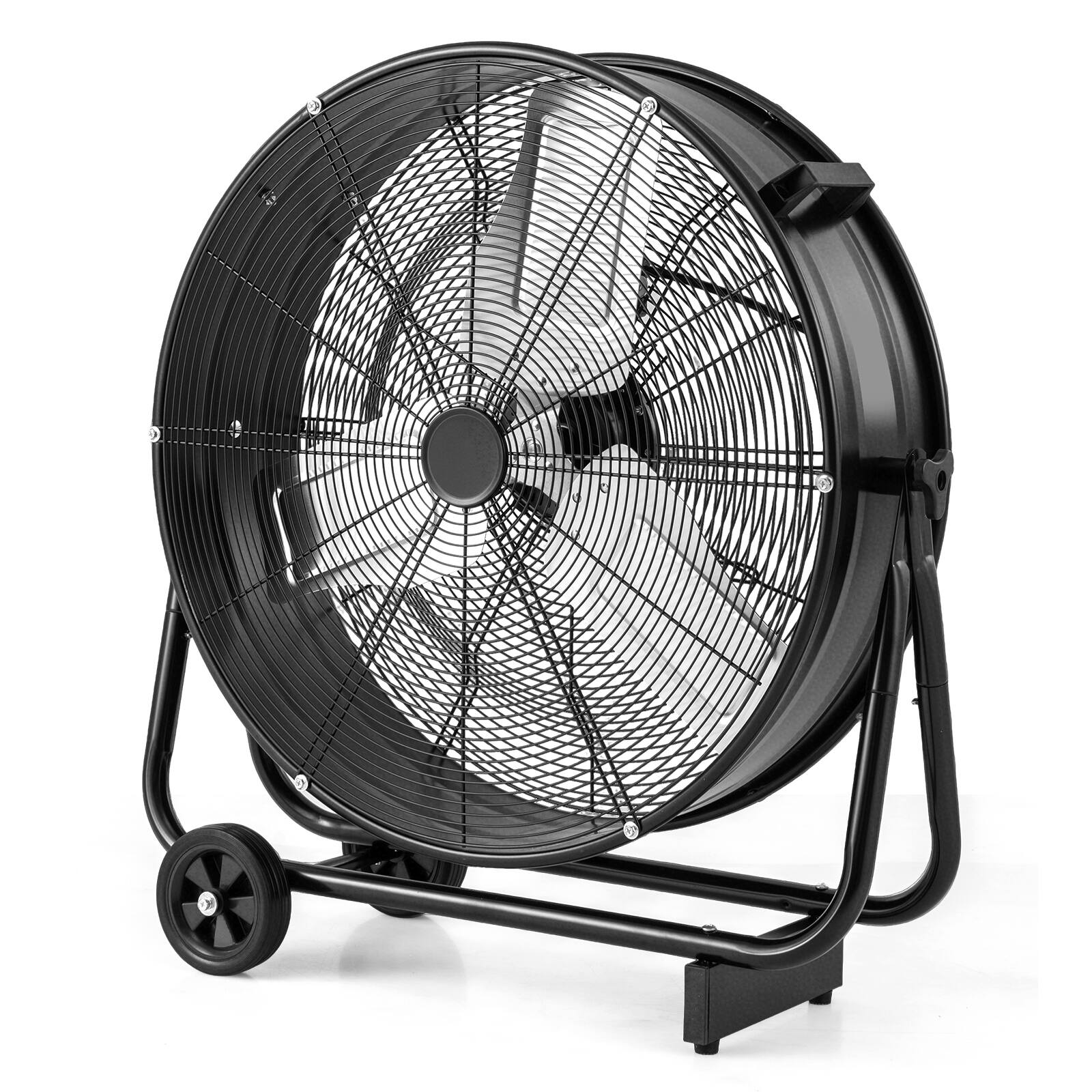Alt View 9. Gymax - Gymax 24 Inch Industrial Drum Fan w/ 360 Degree Adjustable Tilt & 2 Wheels for Warehouse - Black.