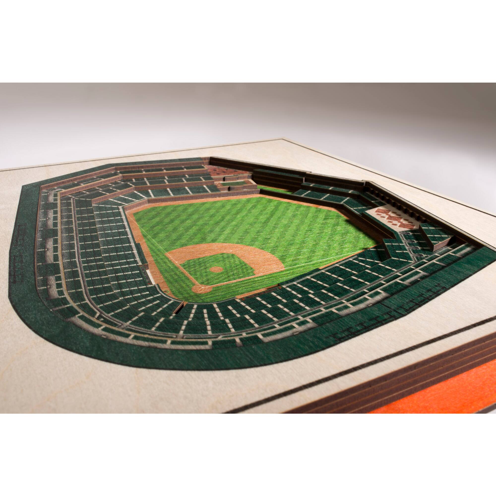 Alt View 2. YouTheFan - Baltimore Orioles 17'' x 13'' 5-Layer 3D StadiumViews Wall Art - Brown.
