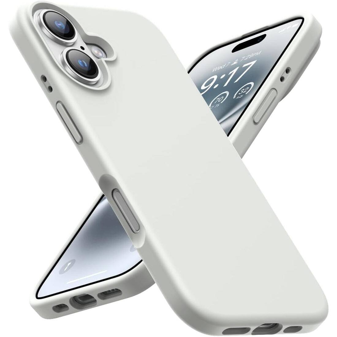 Entronix - iPhone 16 Plus Case - Durable Soft-Touch Liquid Silicone Protection - White