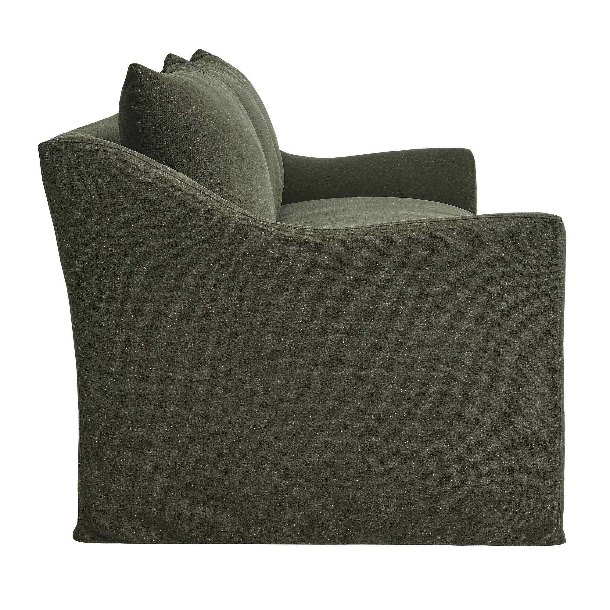 Back. Modway - Somerset 92" Linen Blend Slipcovered Sofa by Modway - Sage.