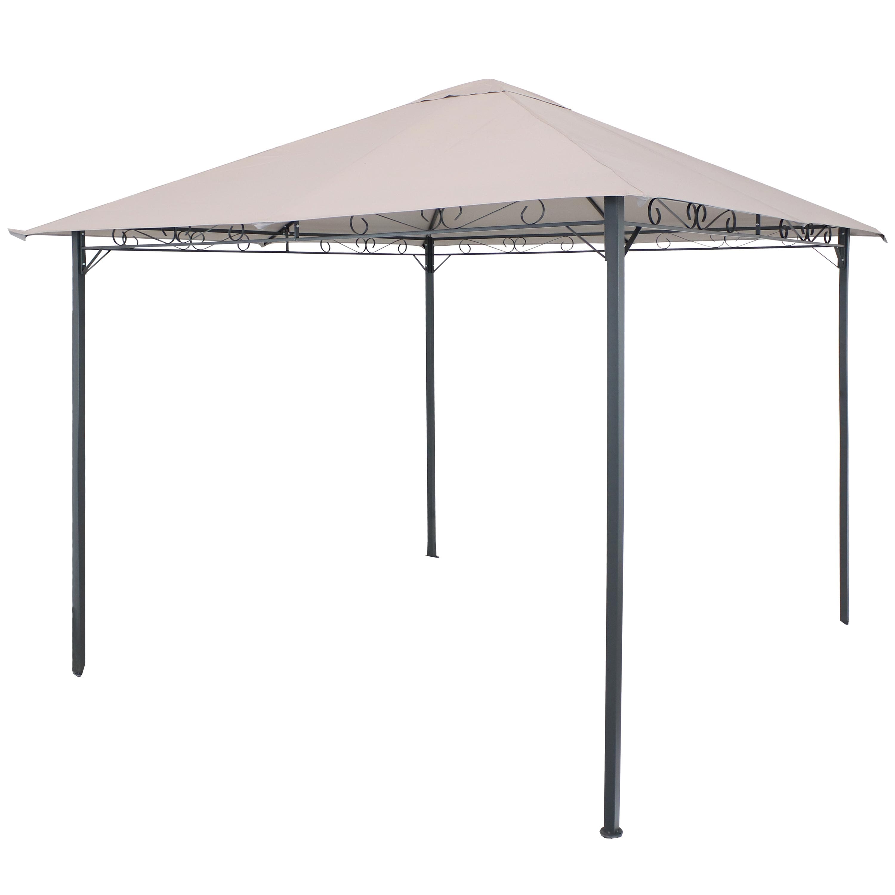 Photos - Garden Furniture Full Tech Sunnydaze - 10 ft x 10 ft Steel Gazebo with Polyester Canopy Top - Gray CRE-705 