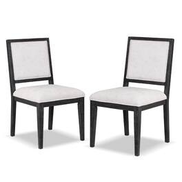 Manhattan Lane - Ginie Dining Side Chair Set of 2, Farmhouse Legs, Black Rubberwood - Black, White