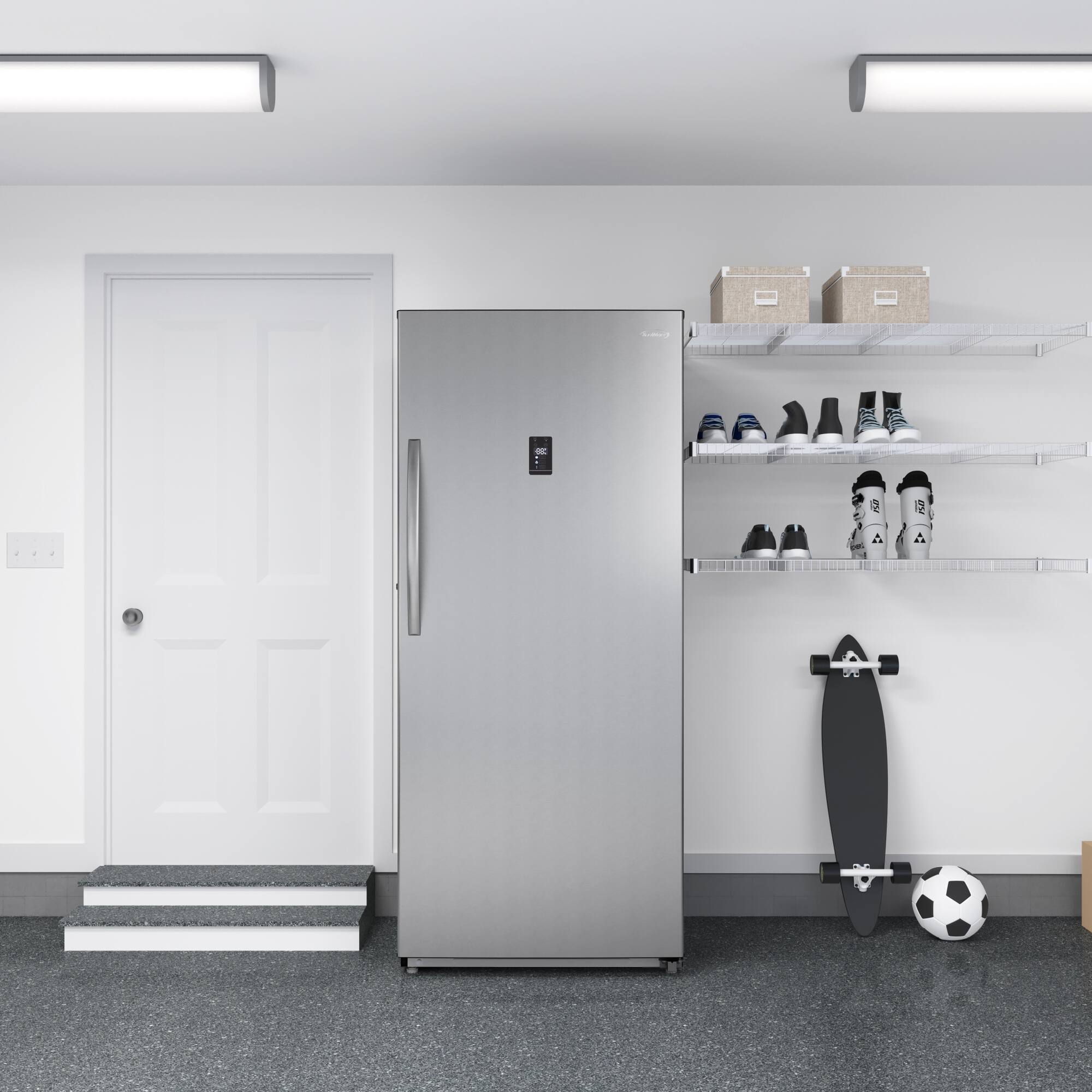 Alt View 5. Koolmore - 21 cu. ft. Upright Convertible Refrigerator/Freezer in Silver (KM-RUF-21S) - Black.