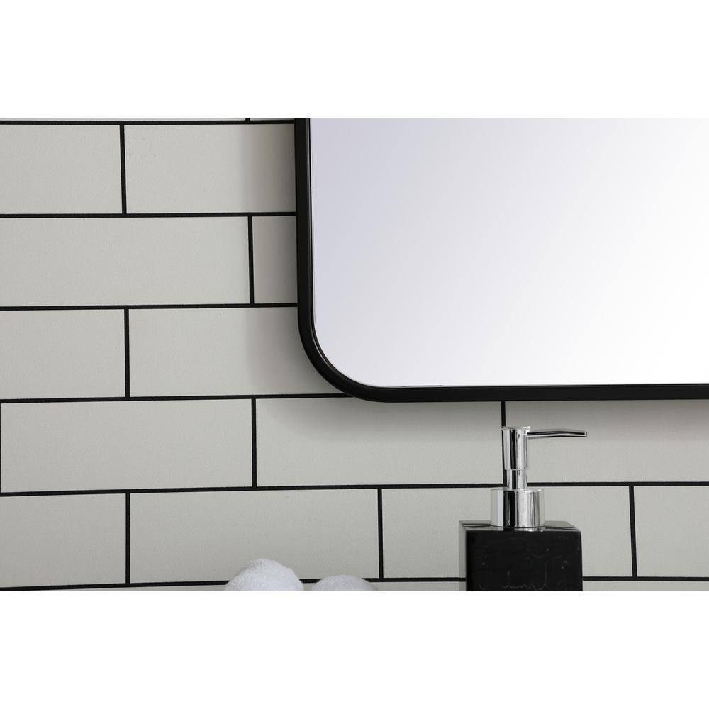 Alt View 3. Elegant Decor - Soft corner metal rectangular mirror 27x40 inch in Black - Black.
