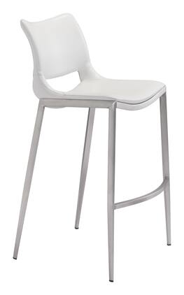 Hivvago - Ace Barstool (Set of 2) - White & Silver